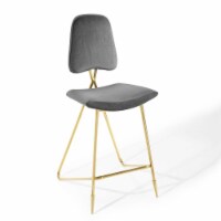 Ergode Ponder Performance Velvet Bar Stool - Gray