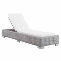 Ergode Conway Sunbrella Outdoor Patio Wicker Rattan Chaise Lounge - Light Gray White