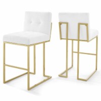 Stainless Steel Performance Velvet Bar Stool Set of 2 - Gold White