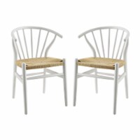 Ergode Flourish Spindle Wood Dining Side Chair Set of 2 - White