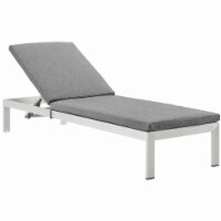 Ergode Shore Outdoor Patio Aluminum Chaise with Cushions - Silver Gray
