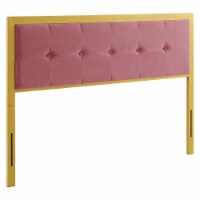 Ergode Teagan Tufted Queen Performance Velvet Headboard - Gold Dusty Rose