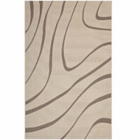 Ergode Surge Swirl Abstract 8x10 Indoor and Outdoor Area Rug - Light and Dark Beige