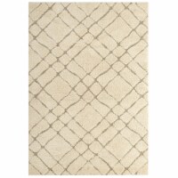 Ergode Jubilant Verona Abstract Geometric 5x8 Shag Area Rug - Creame and Beige
