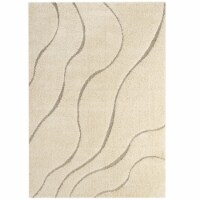 Ergode Jubilant Abound Abstract Swirl 5x8 Shag Area Rug - Creame and Beige