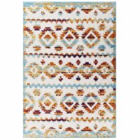 Abstract Diamond Moroccan Trellis 8x10 Indoor and Outdoor Area Rug - Multicolored