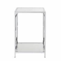 Convenience Concepts Town Square Chrome End Table, Clear Glass / Chrome Frame ( Pack of 2 )