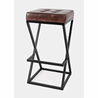 Jofran Brooks Leather Barstool, 15''Lx15''Wx29''H, Dark Sienna (Set Of 2)