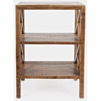 Jofran X-Side Solid Hardwood Accent Table With Shelves, Amber (Set Of 2)
