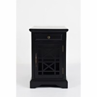 Jofran Craftsman End Usb Charging Station Table, 16  Wx22 Dx25 H, Antique Black (Set Of 2)