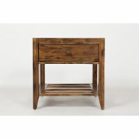Jofran Beacon Street, Square End Table, 24 W X 24 D X 24 H, Lighter Brown Finish (Set Of 2)