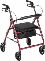 Walker Rollator with 6  Wheels, Fold Up Removable Back Support and Padded Seat, Red Pack of 2