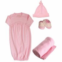 Organic Cotton Sets - Layette 0-6m - Baggie, Blanket, Booties, Topee All Pink