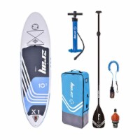 Zray 10'2  X-Rider X1 Inflatable SUP All Around Paddle Board Kit, Blue/White