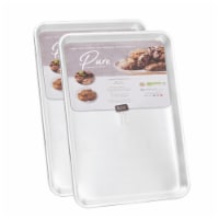 Commercial Grade 17 , Cookie Sheet Set of 2, Pure Aluminum Baking Sheet, 0.8mm Extra Thick