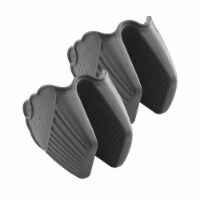 Cute Silicone Oven Mitts Pot Holder Set of 2, Extra Grip, Cupcake Muffin Design, Black