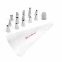 Baker's Secret Reusable Piping bag and Tips, 16 Pieces Cake Decorating Set Perspective: Main