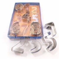 Number Cookie Cutters Set, Stainless Steel, Large Numeral Shape Cookie Cutter Numbers Mold