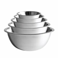 Stainless Steel Mixing Bowl Set of 5, from 4 to 12 , Non Slip Nesting Storage Bowls
