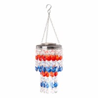 Glitzhome Patriotic Solar Lighted Hanging Decor