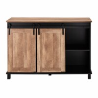 Glitzhome Storage Cabinet with Sliding Doors - Black