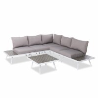 Glitzhome 6-Piece Outdoor Aluminum Sectional Sofa Set With Cushions