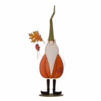 Glitzhome 48 Inch Tall Fall Metal Gnome Standing Decor