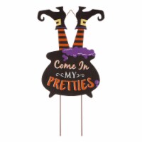 Glitzhome 32 Inch Halloween Wooden Witch Yard Stake or Standing Decor or Hanging Decor