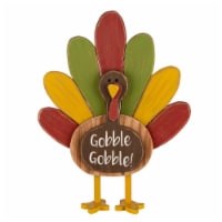 Glitzhome 24.25 Inch Tall Thanksgiving Wooden Turkey Standing Decor