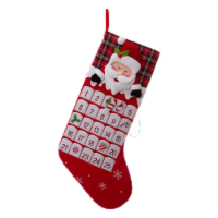 Glitzhome 36 Inch Length Felt 3D Oversized Count Down Stocking, Santa