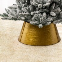 Glitzhome 26 Inch Diameter Gold Hammer-harden Metal Tree Collar