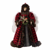 Glitzhome 16 Inch Tall Plaid Angel Tree Top