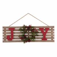 Glitzhome 30 Inch Length Wooden Christmas JOY Wall Decor