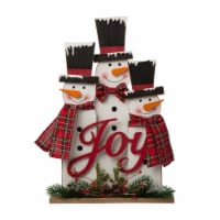 Glitzhome 18 Inch Tall Wooden Snowman Family Table Decor