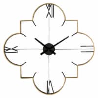 Glitzhome Oversized Modern Metal Wall Clock - Golden/Black