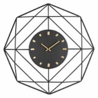 Glitzhome 24.02 Inches Large Metal Frame Wall Art Non Ticking Clock Wall Clock Perspective: Main