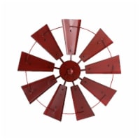 Glitzhome Vintage Metal Wind Spinner Wall Decoration - Red