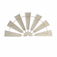 Glitzhome Rustic Farmhouse Half Round Metal Windmill Wall Decor, Country Farm Home Decoration Perspective: Main