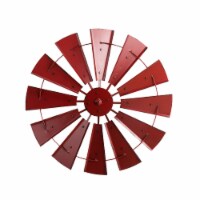 Glitzhome Rustic Farmhouse Round Metal Windmill Wall Decor, Country Farm Home Decoration Perspective: Main