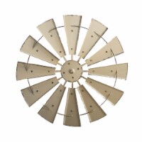 Glitzhome Farmhouse Vintage Metal Wind Spinner Wall Decor - Beige