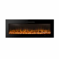 50"L Recessed Wall Mounted Electric Fireplace, With 9 Color Flames