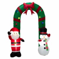 Glitzhome 8 Feet Inflatable Santa Snowman Gate Arch