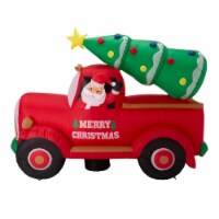 Glitzhome 7 Feet Santa Claus On Pick Up Truck Inflatable Decor