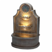 Glitzhome 37.25 Inch H Freestanding Electrical Fountain with Lights, Antique European Style