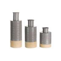 Glitzhome Farmhouse Two-Toned Decorative Metal Vases - Gray/Brown