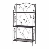 Glitzhome Metal Three Tier Plant Shelf 6-9 Potted Plant Pot Stand, Black