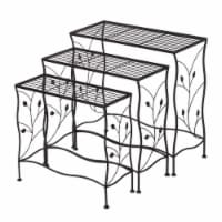 Glitzhome Set of Three Nesting Metal Plant Stand, Matte Black