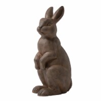 Glitzhome 22.75 Inch Standing Rabbit Statue Faux Bronze Distressed Texture Perspective: Main