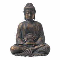 Glitzhome Meditating Zen Buddha Statue Figurine , 22.75 Inch , Rustproof Faux Bronze Perspective: Main