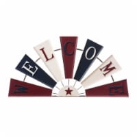 Glitzhome Patriotic Welcome Metal Spinner Wall Sign